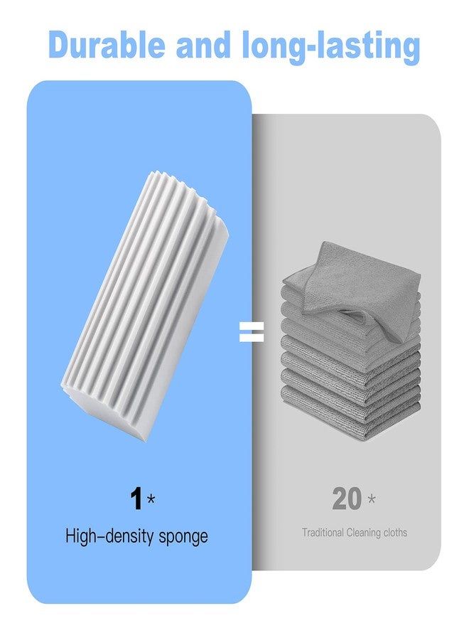 YFUIF Cleaning Sponge, Magic Sponge Duster Baseboard Cleaner Duster Sponge Tool, Dusters for Cleaning Baseboards, Vents, Mirrors, Ceiling Fan & Cobweb, No Dust Flying and Spreading - Image 2
